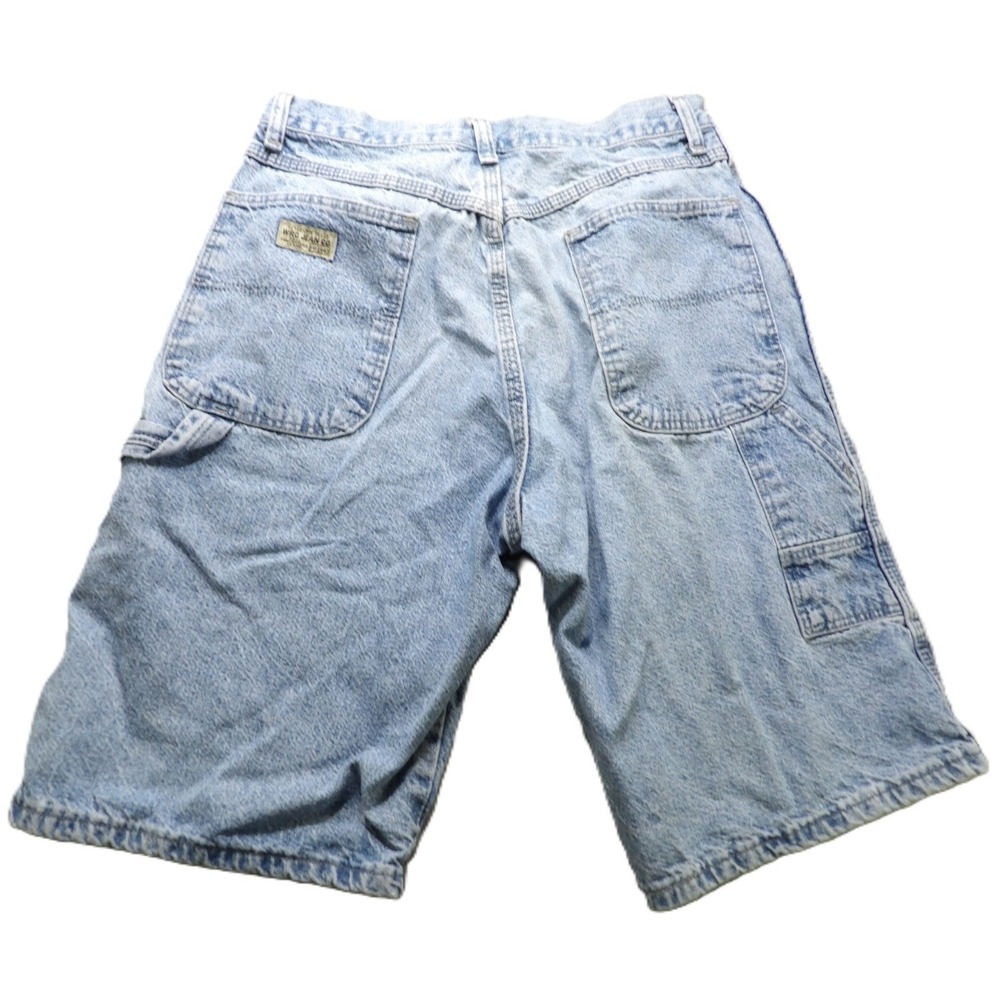 VTG Wrangler WRG Jean Co Carpenter Denim Shorts Men 28 Light Blue Workwear Jorts